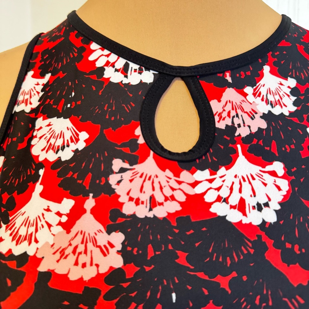 Muumuu Keyhole Dress red/black size M - Picture 4 of 7